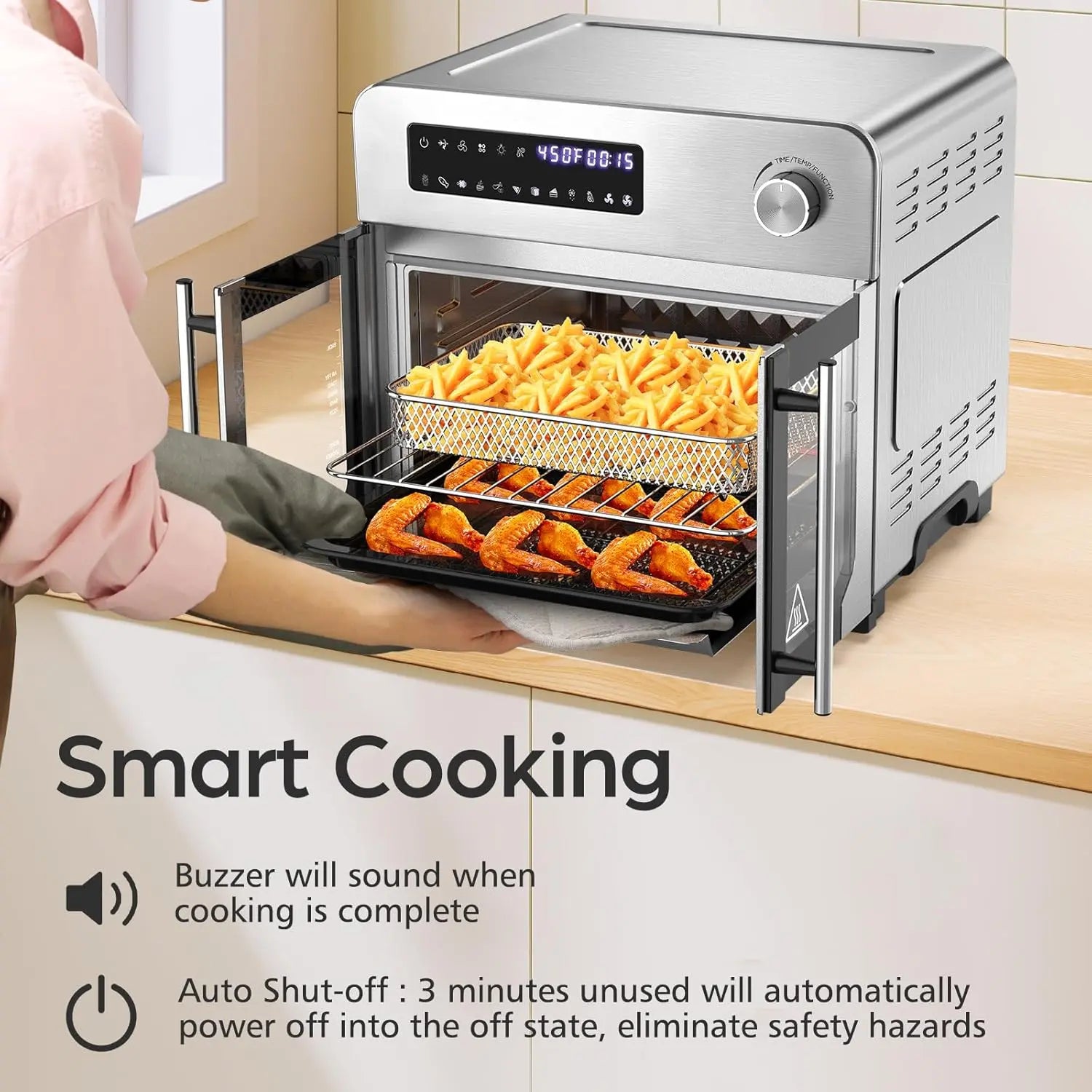 10-in-1 French Door Countertop Air Fryer Toaster Oven 24QT