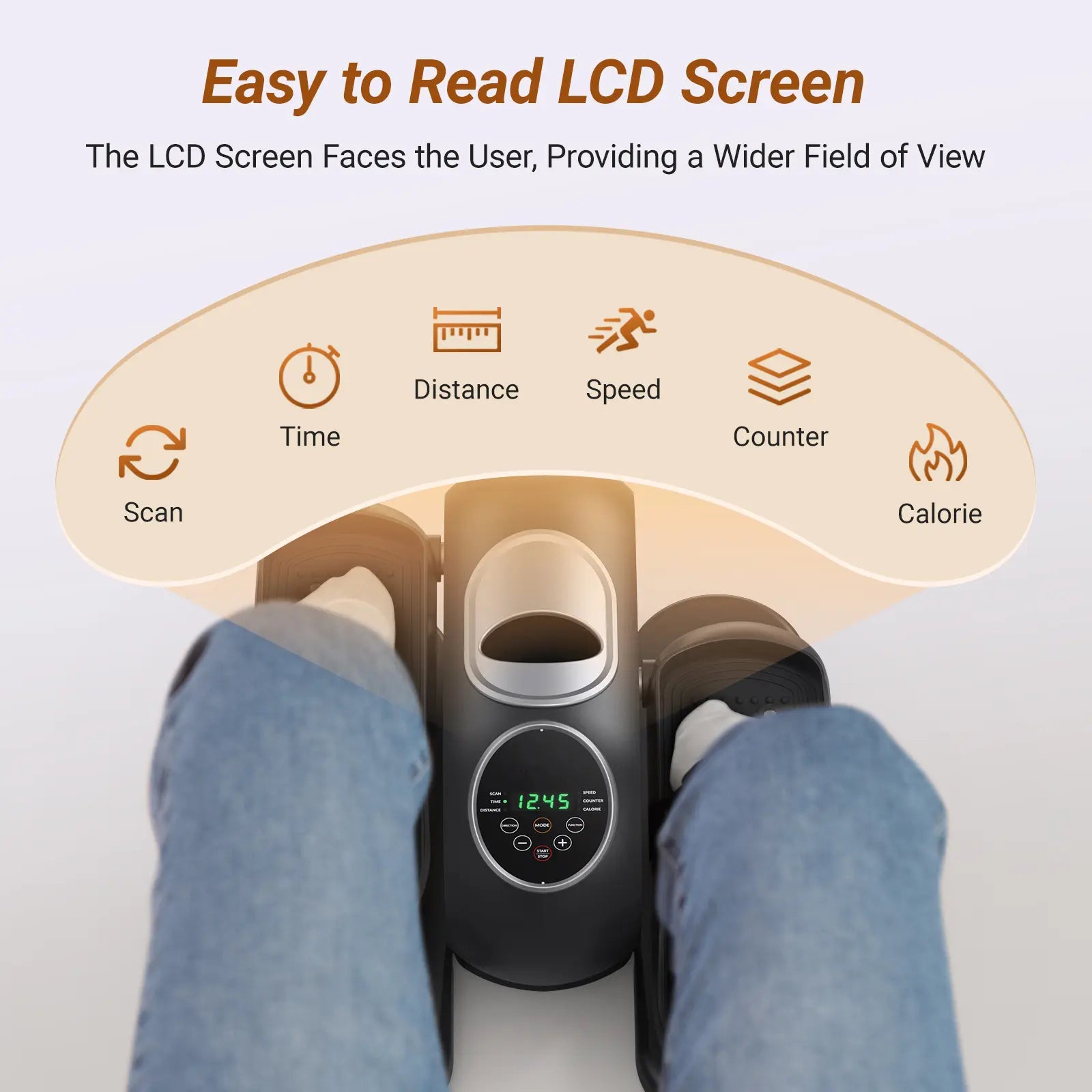 Under Desk Elliptical Machine Remote Control with 12 Speeds