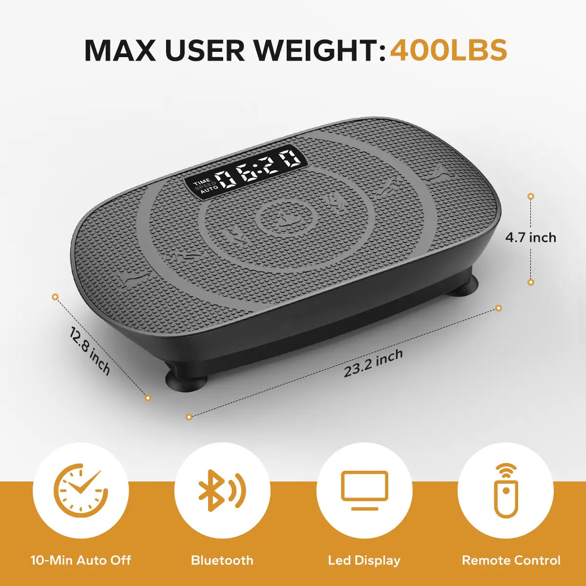 Vibration Plate Exercise Machine Max User Weight 400LBS